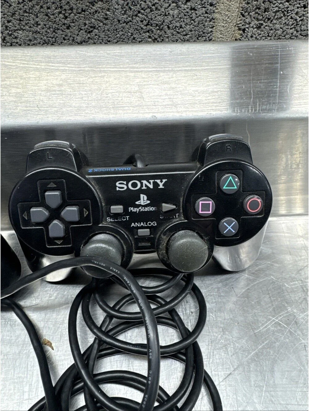 SONY PlayStation 2 Analog Controller SCPH-10010 Black Lot of 2 PS2